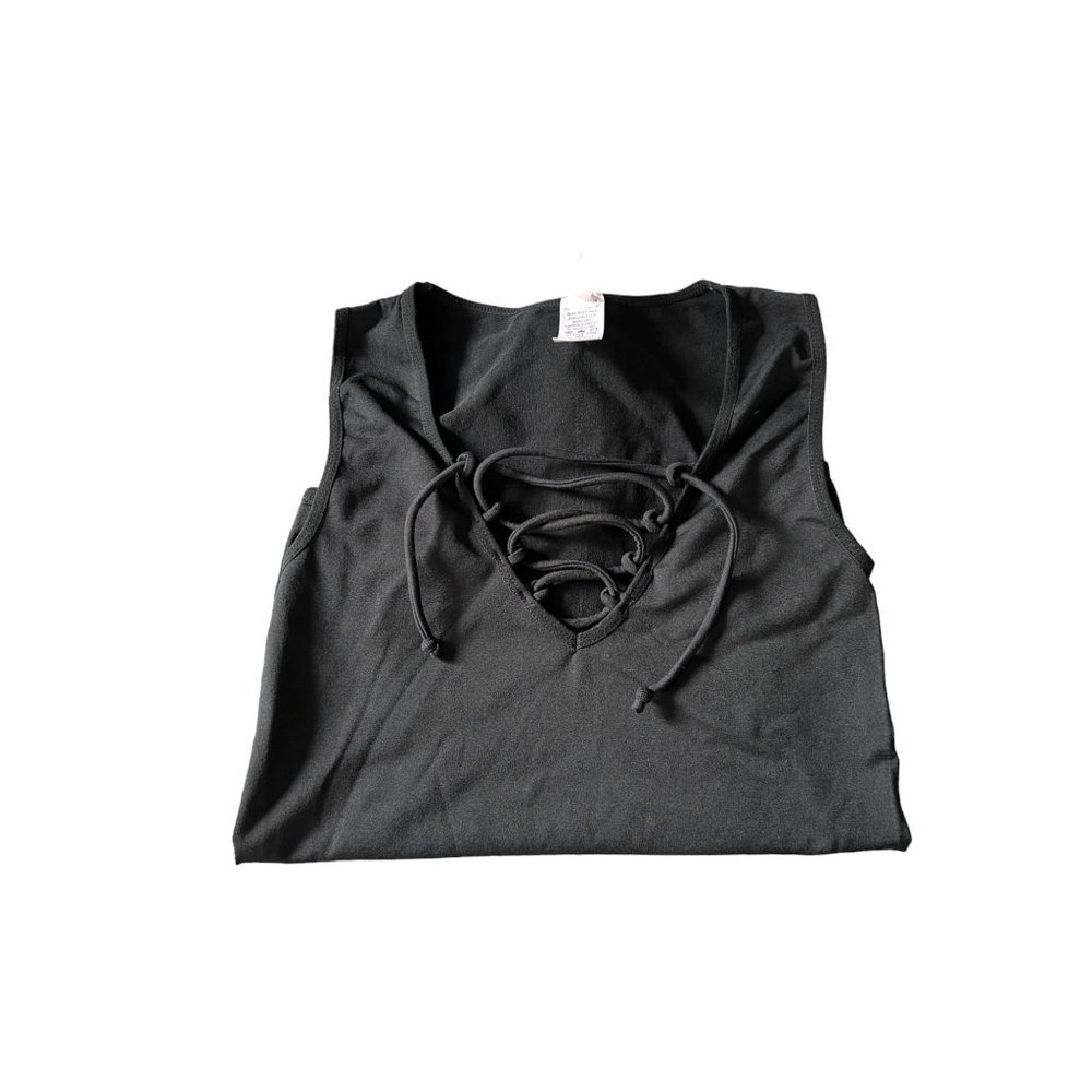 Prime Cut Bodysuit Womens One Size Black Sleeveless V-Neck - Picture 3 of 6